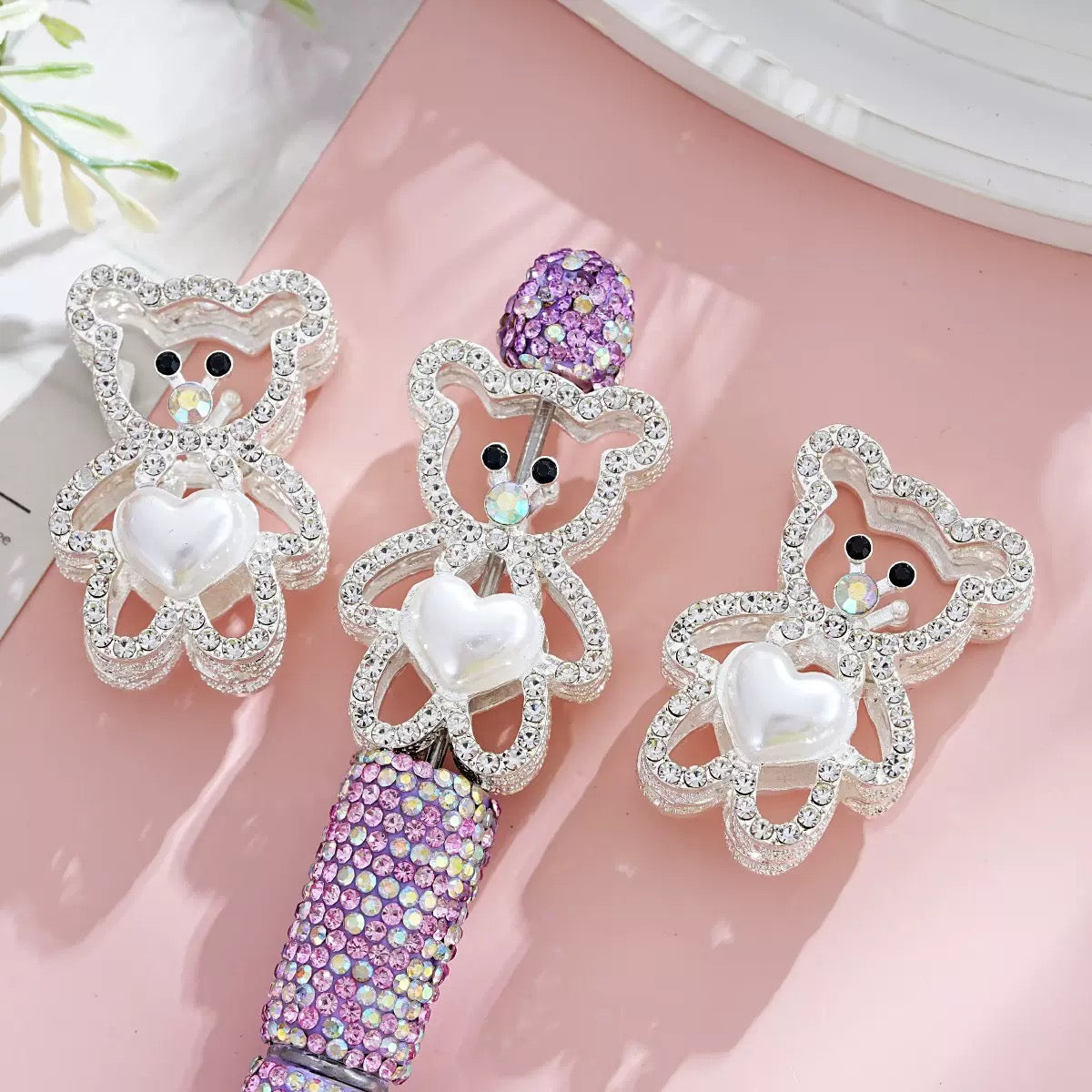 Cute bear shape style DIY metal charms for pens